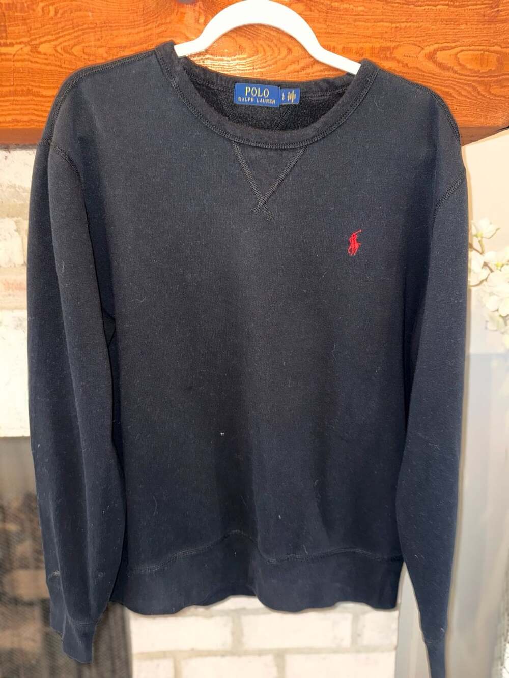 Polo Ralph Lauren Fleece Crewneck Sweatshirt Size L Black